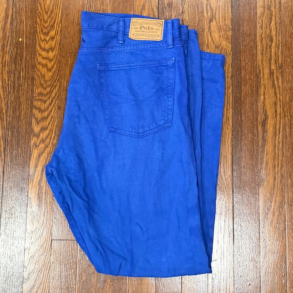 Polo Ralph Lauren Jeans Men’s 38x32 Varick Slim Straight Hemp Denim Blue